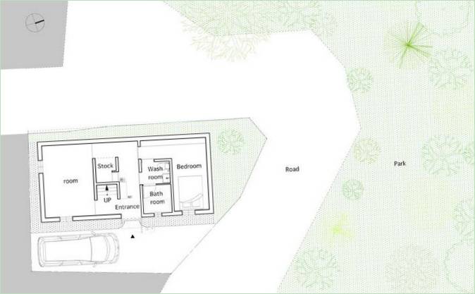 Hiyoshi House privat hus skematisk diagram
