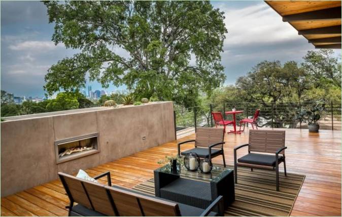Barton Hills Residence byhusprojekt: udendørs terrasse