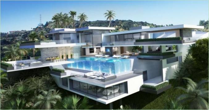 Prestigebolig på Sunset Plaza Drive i Los Angeles, USA