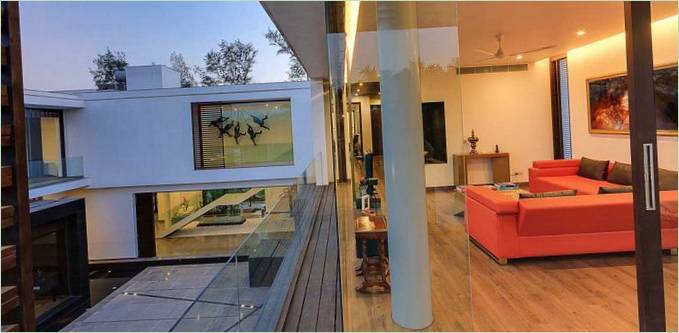 Den indre gårdsplads i Center Court Villa i Indien