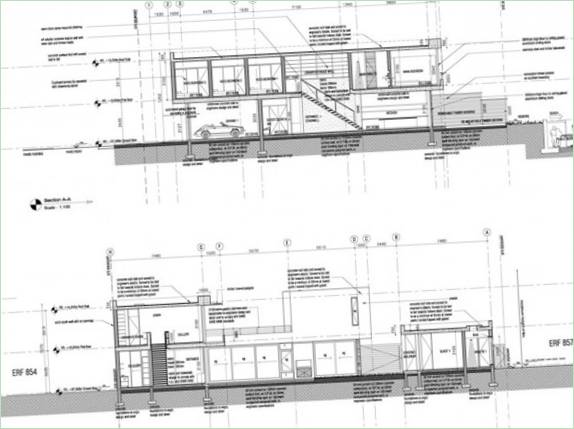 Grundplan af et lille hotel i Cape Town af COA Design