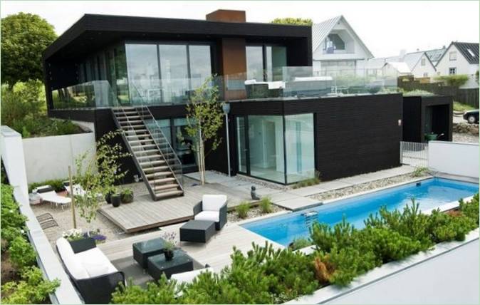 Det udvendige af Villa Nilsson i Sverige