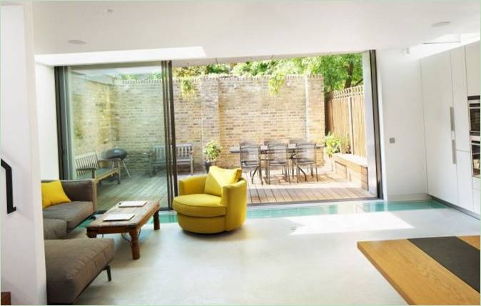 Opholdsstue med udgang til terrassen Mews House Primrose Hill 2 i London