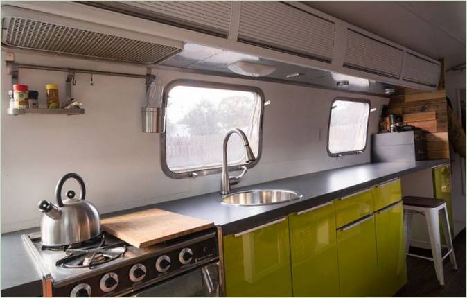 Interiør af Airstream mobile home