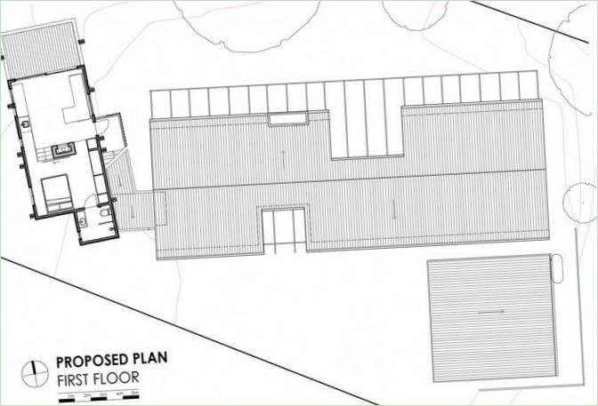 Plan for en boligpavillon i træ