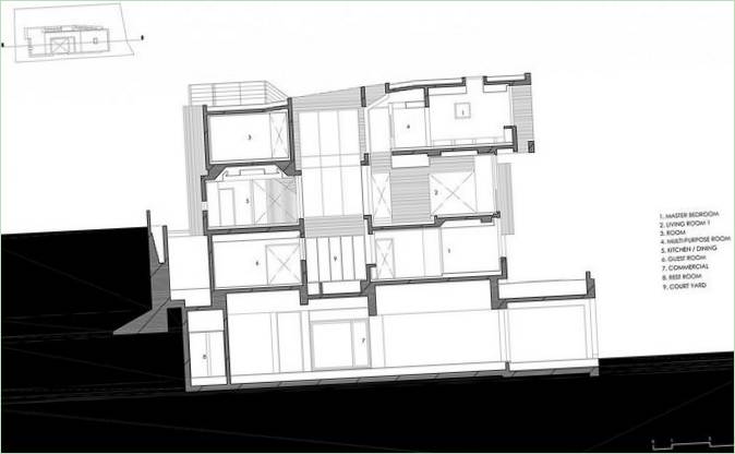 Grundplan af H-husets bolig