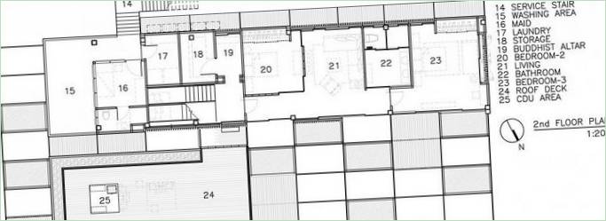 Skematisk skitse af en privat bolig fra Institut for Arkitektur