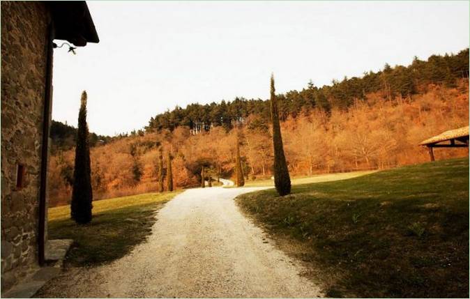 Adgangsvej til Villa Casa Bramasole i Italien