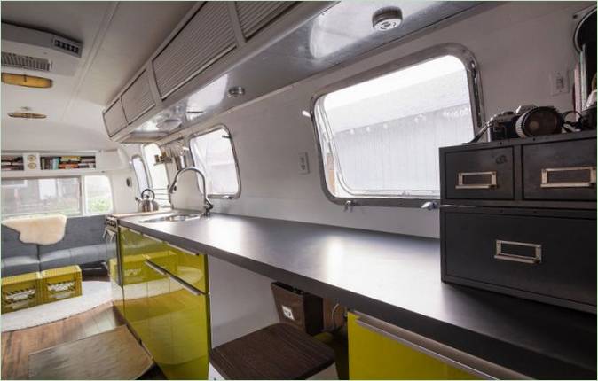 Interiør af Airstream mobile home