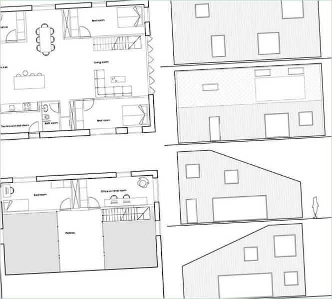 Grundplaner for et WFH containerhus