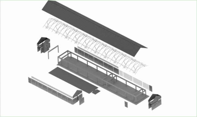 Skematisk byggeplan af Khmeresque-templet