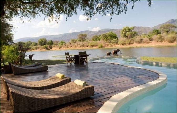En swimmingpool i Zambia
