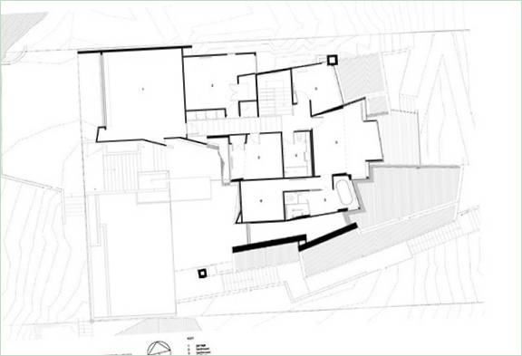 Parsonson Architects plan af et hus med udsigt over Wellington Botanic Gardens