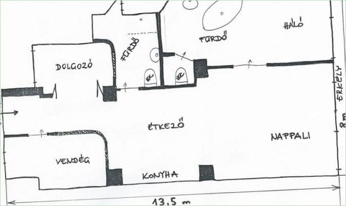 Indretning af en privat bolig i Budapest, Ungarn