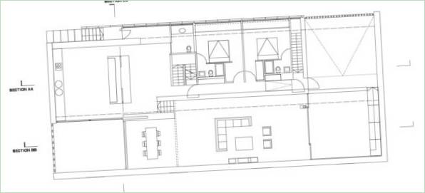 Grundplaner for et hus i glas og sten i Irland