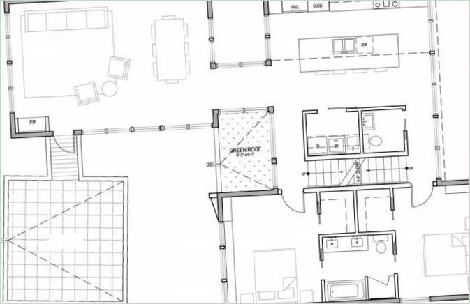 Indretning af et moderne hus på landet