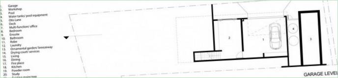 Skematisk diagram af et privat hus Paddington Residence