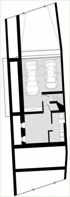 Detaljeret layout af stueetagen i et hus