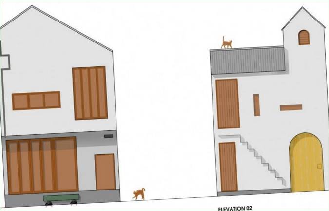 Udvendigt design af en privat bolig i Hanoi
