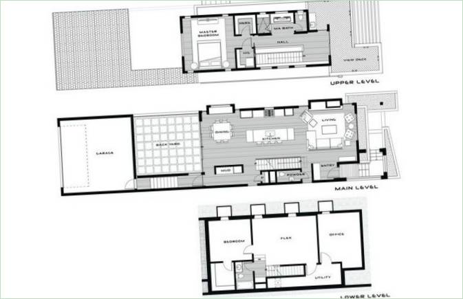 Skematisk diagram af en privat bolig