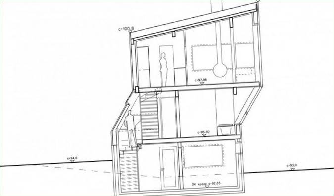 Interiør af et usædvanligt hus af JVA, Norge