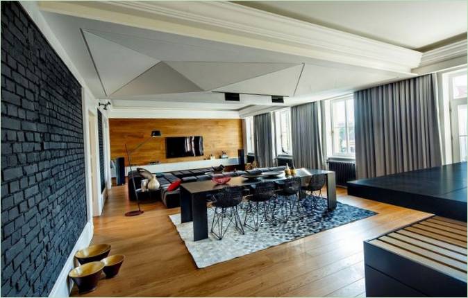 Murværk i det indre af huset Man's Choice 2 i Slovakiet