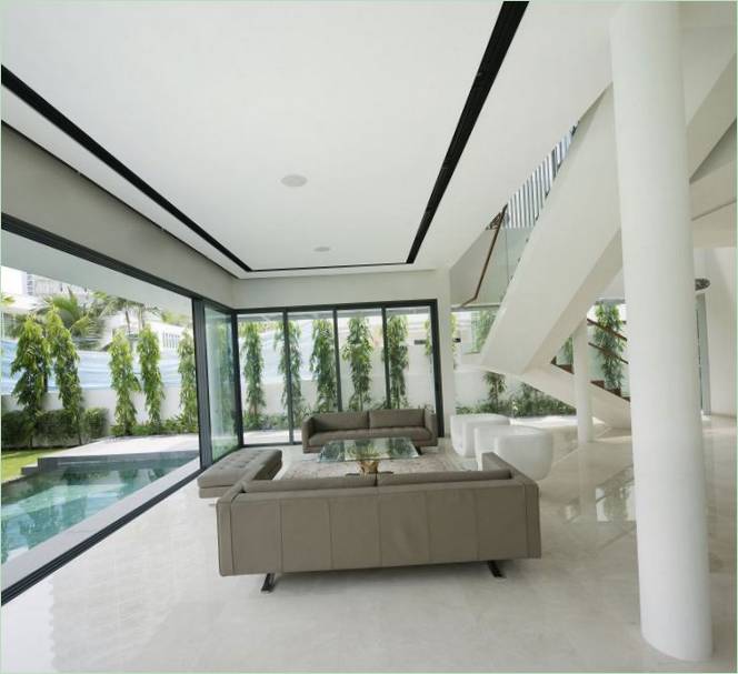 Indretning af Wind Vault House moderne hus i Singapore