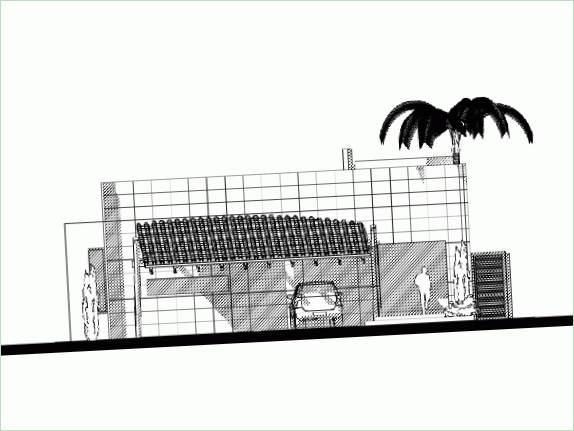 Grundplan for et stort fritliggende hus i Mexico til et ældre par