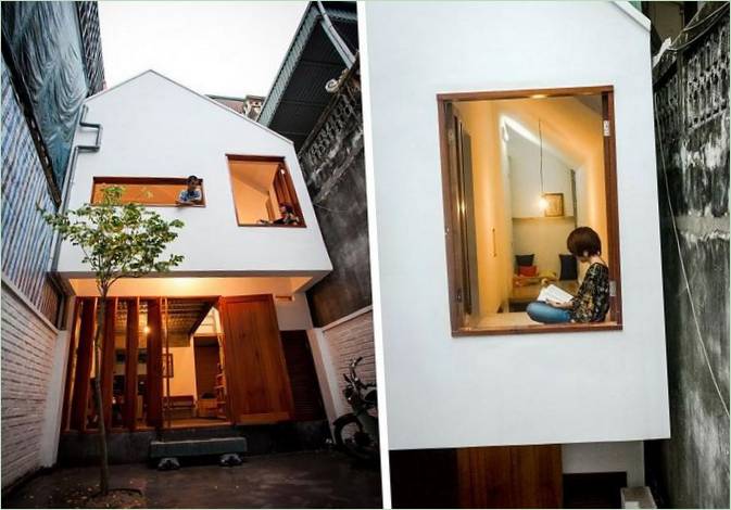 Fotocollage: udvendig visning af en privat bolig i Hanoi