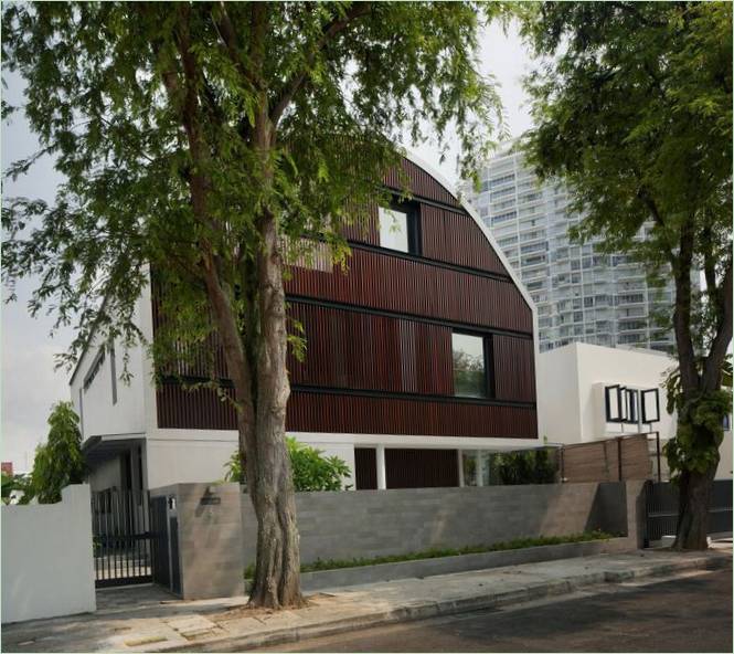 Interiørdesign til Wind Vault House moderne hjem i Singapore