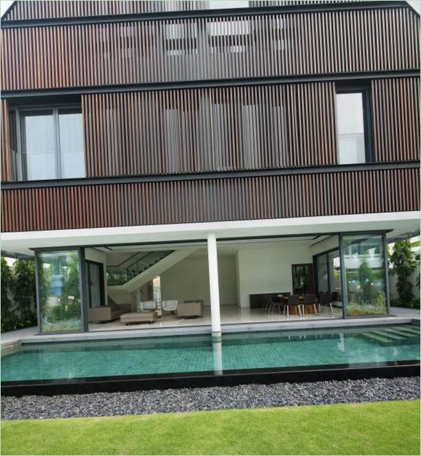 Interiørdesign til et moderne hjem Wind Vault House i Singapore