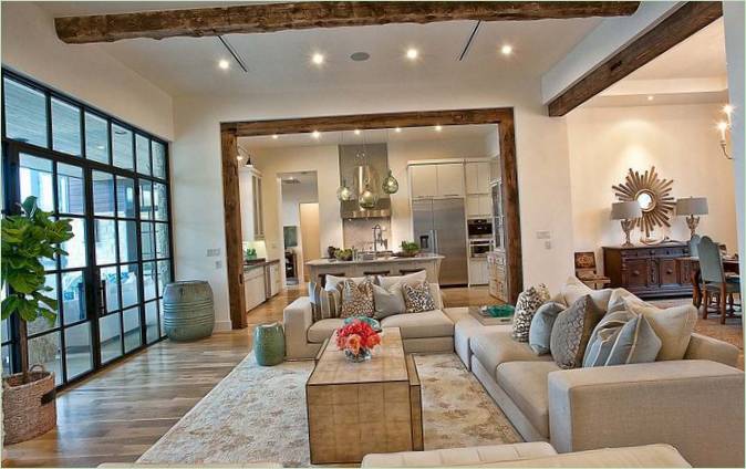 Moderne opholdsstue på Cat Mountain Residence i Texas
