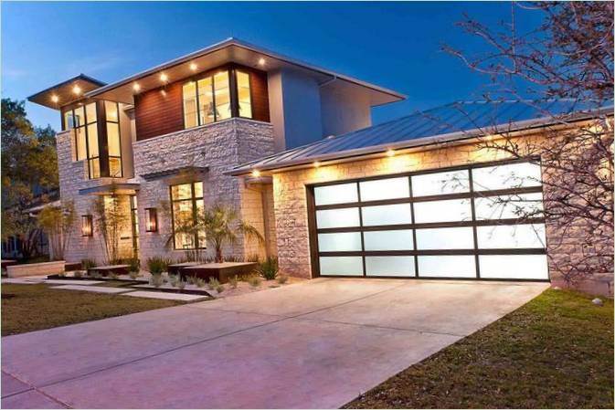 Aftenudsigt fra Cat Mountain Residence i Texas