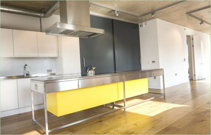 Moderne køkkendesign i Whitmore lejlighedskomplekset i London