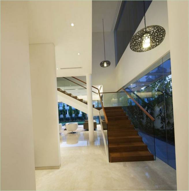 Indretning af det moderne Wind Vault House i Singapore