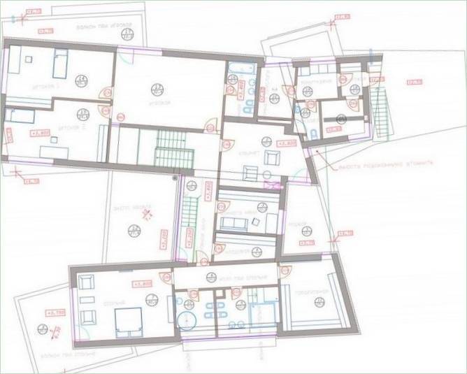 R.'s hus. Plan af første sal