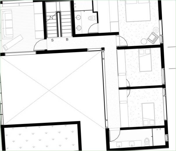 Grundplaner skematisk diagram af CorMAnca fritliggende hus