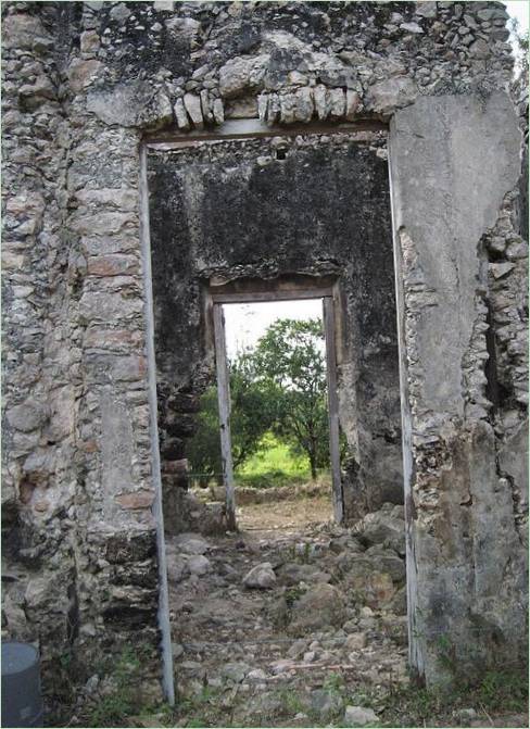 Gamle bygninger på Villa Bacoc Hacienda i Mexico