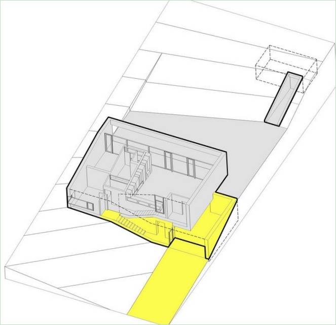 Skitse af et K2-hus af Pauliny Hovorka Architekti