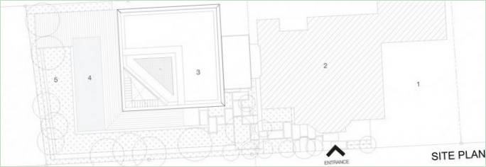 Layout diagram af et hjørnehus Baan Moom