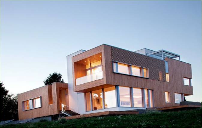 Det udvendige af passivhuset i Portland