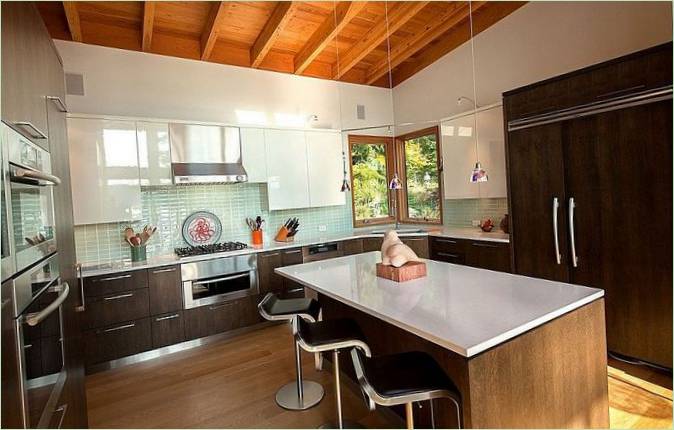 Saturna Island Retreat - moderne køkken indretning