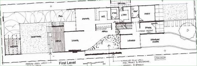 Grundplan af Box House palæet i Strathfield