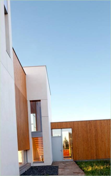 Facade af et passivhus i Portland
