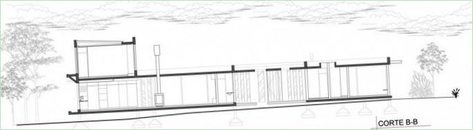Villa i monolitiske betonblokke