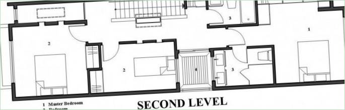 Lineært hus - første etageplan