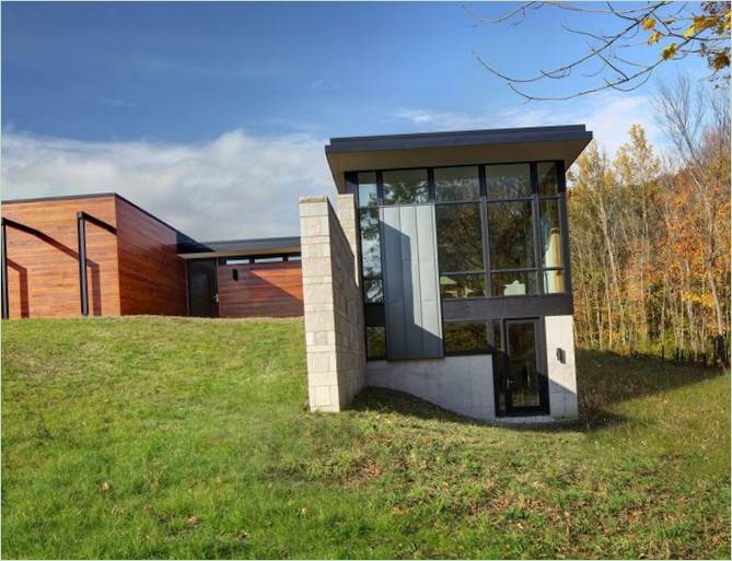 Indretning af Fieldstone House, Wisconsin, USA