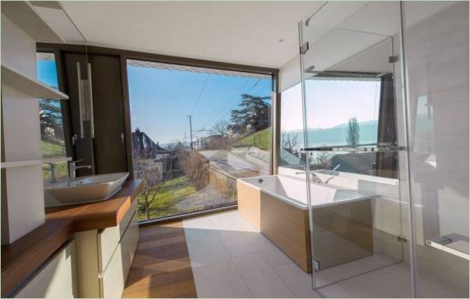 Interiør på anden etage i et designerhus - Badeværelse