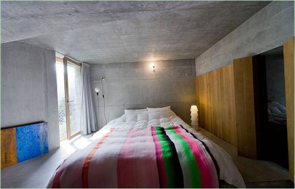 Soveværelse design af et ovalt underjordisk hus i Schweiz