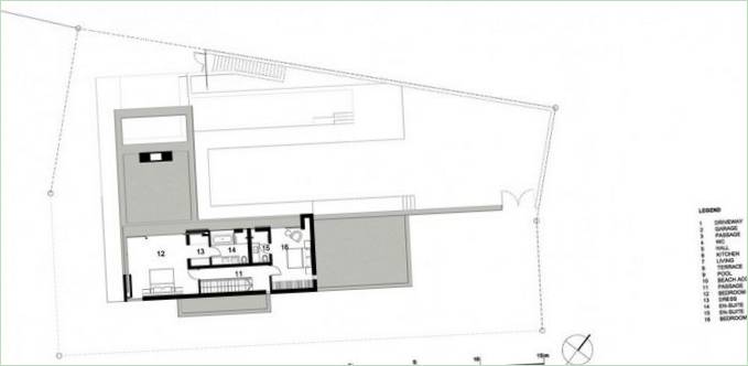 Plan for en moderne villa på Vame Beach, Sydafrika